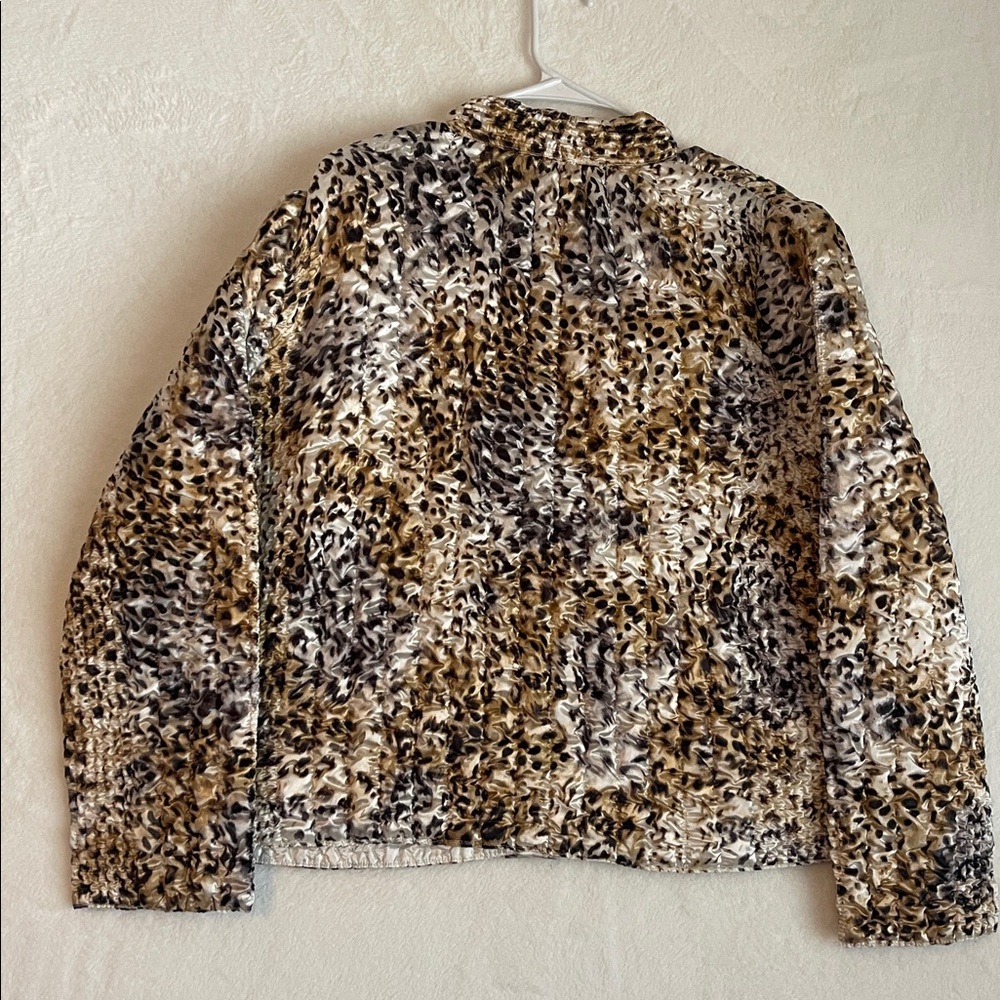 Ruby Rd Leopard Print Crinkle Quilted Jacket Y2k … - image 7